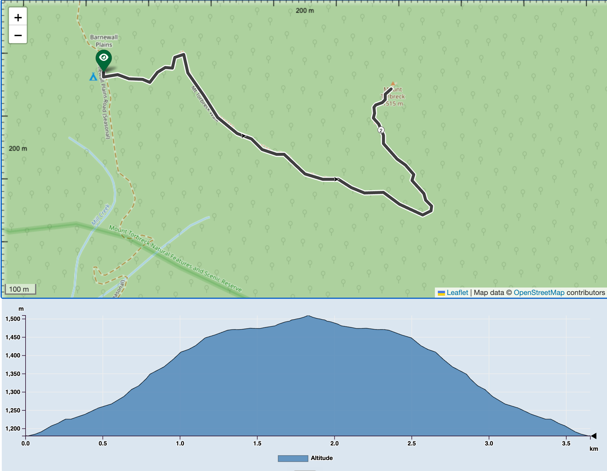 Mount Torbreck Trail Map